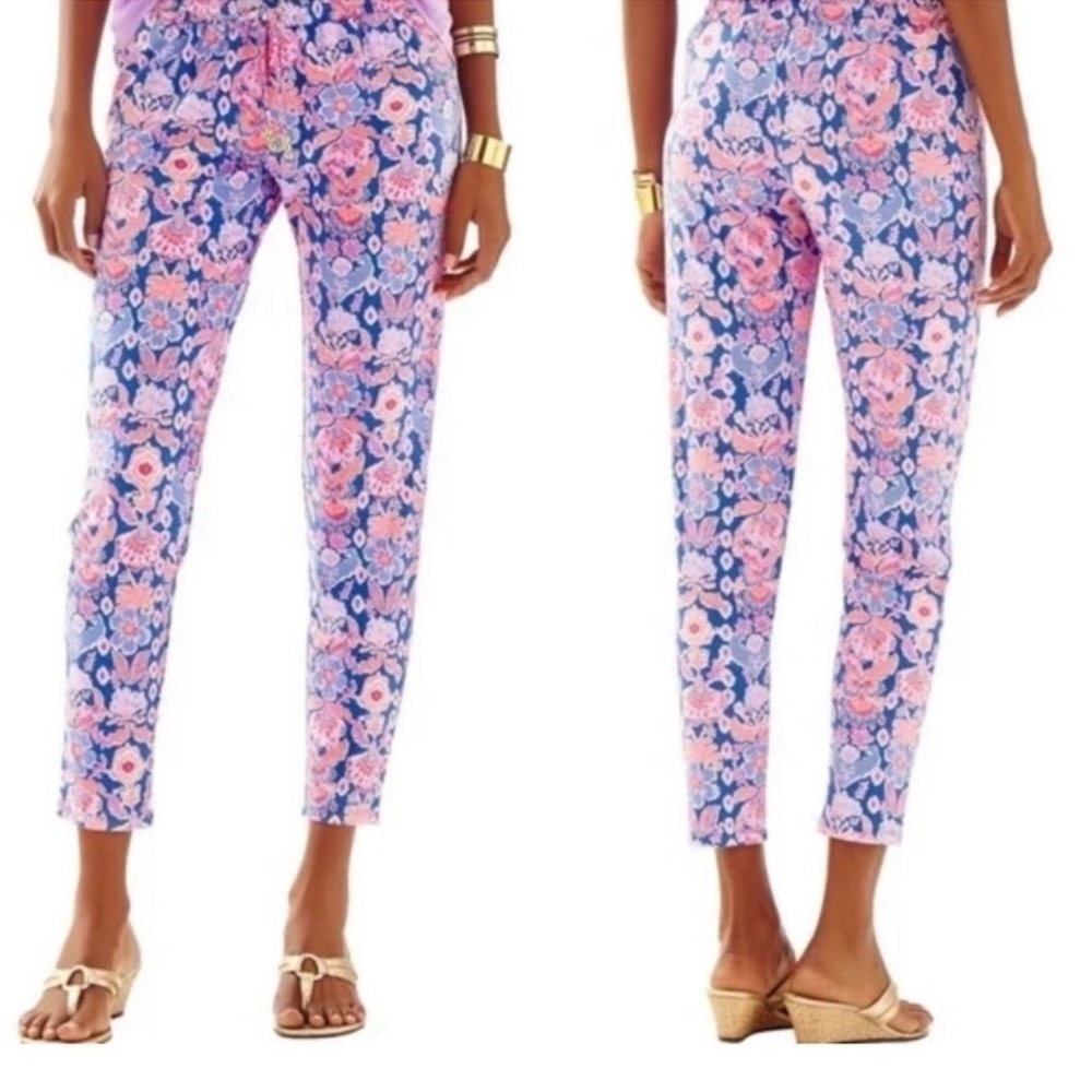 EUC - Lilly Pulitzer Werk it Lola Floral Pull On Pants - size XXS